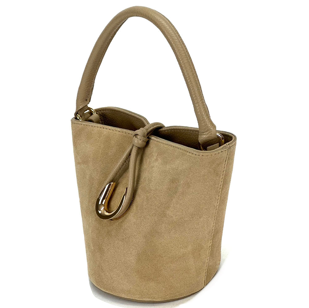 Nadia Leather Bucket Bag - Made In Italy