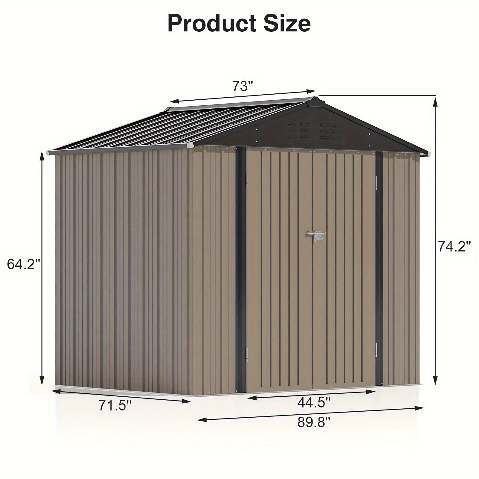 Metal Storage Shed, 8x6 FT, Outdoor Shed With Doors & Air Vents, Utility And Tool Storage Shed For Backyard Garden Patio