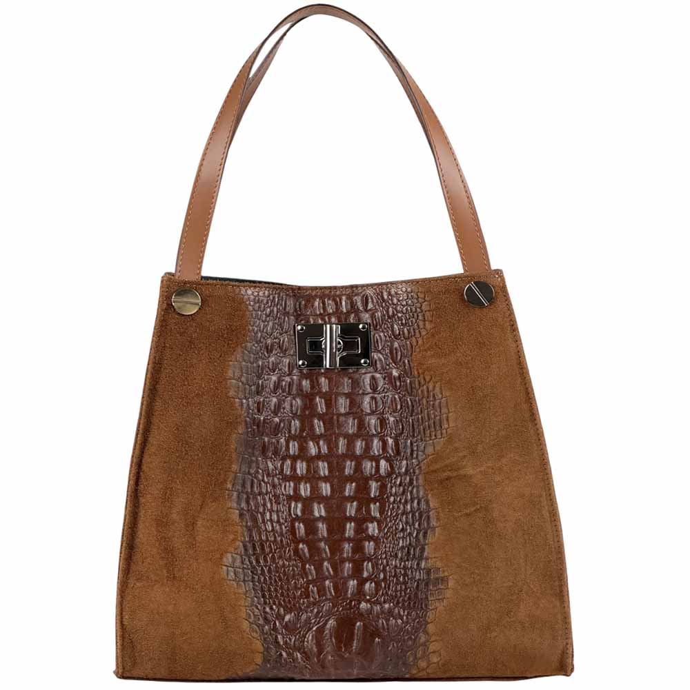 CARRY IT Italian Cow Leather Tote Bag - Made In Italy