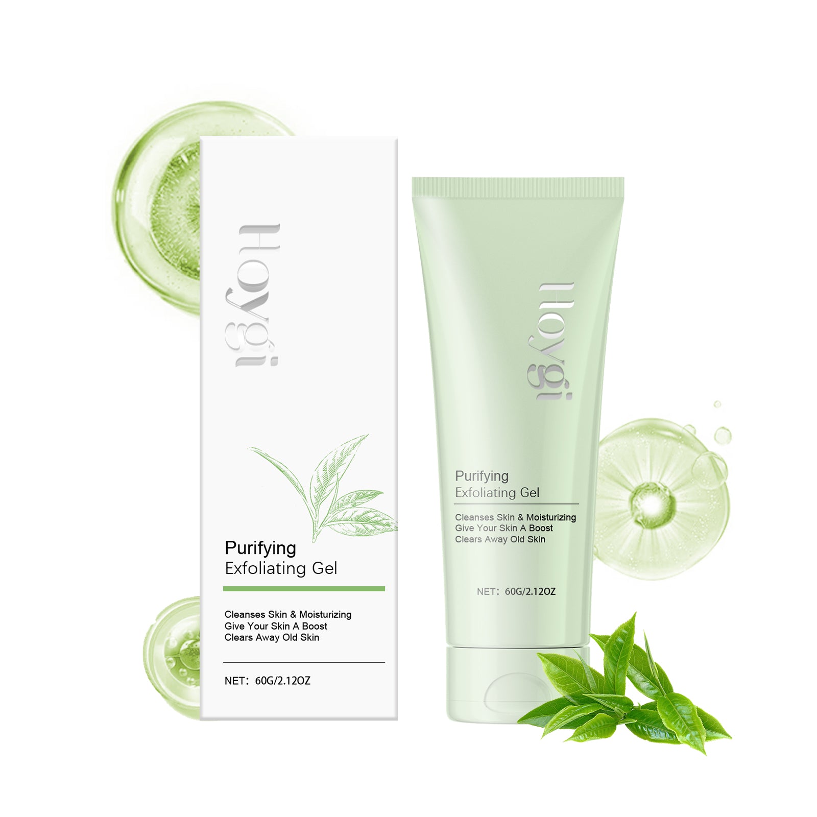 Hoygi Facial Exfoliating Gel Gently Cleanses Pores, Tenderizes Skin And Exfoliates Blackheads And Acne Purifying Facial Gel