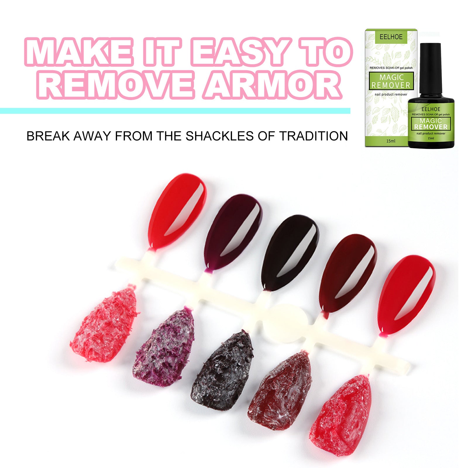 EELHOE Bursting Nail Polish Remover Nail Polish Remover Nail Polish Remover Nail Polish Manicure Shop Special Magic Nail Polish Remover