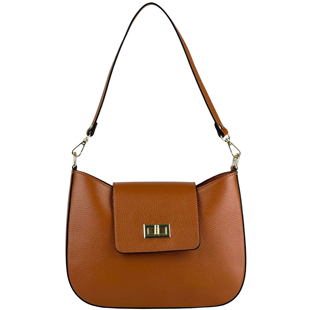 Costanza Structured Leather Shoulder Bag - Made In Italy