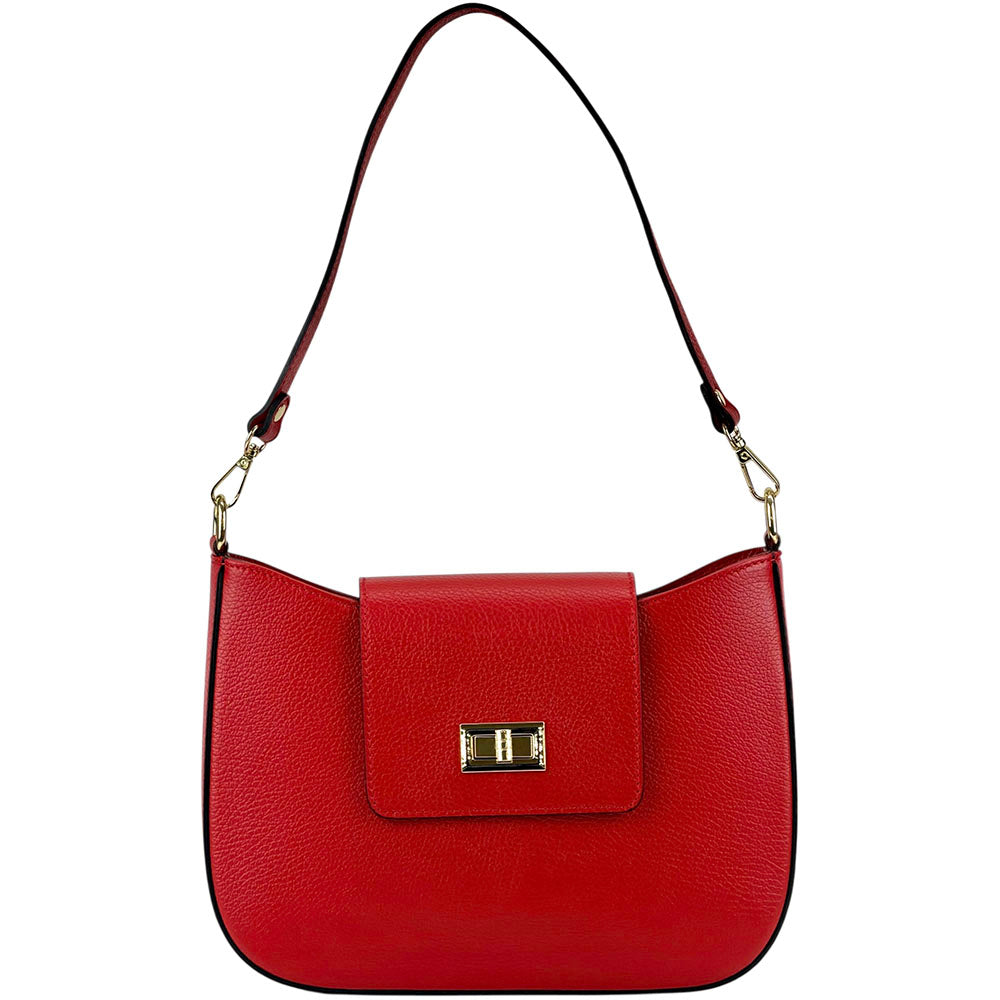 Costanza Structured Leather Shoulder Bag - Made In Italy