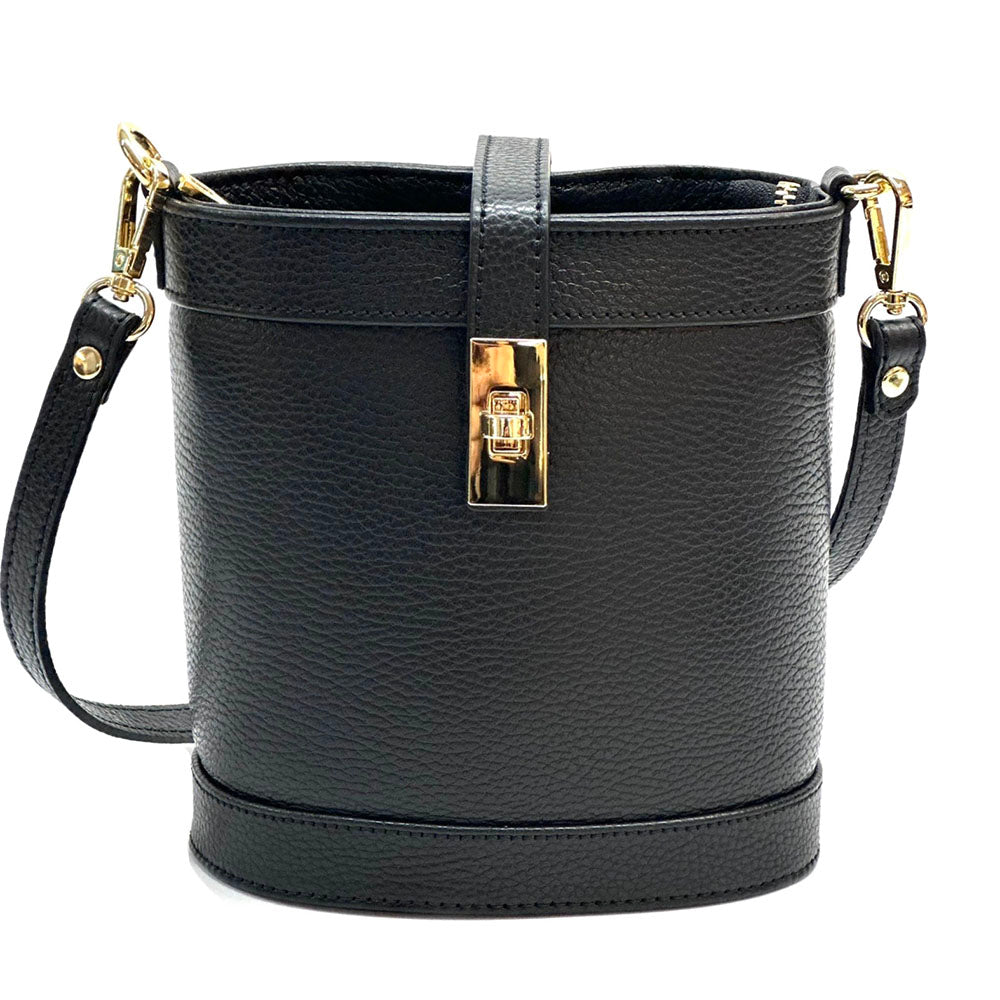 Juliette Cow Leather Bucket Bag - Made In Italy