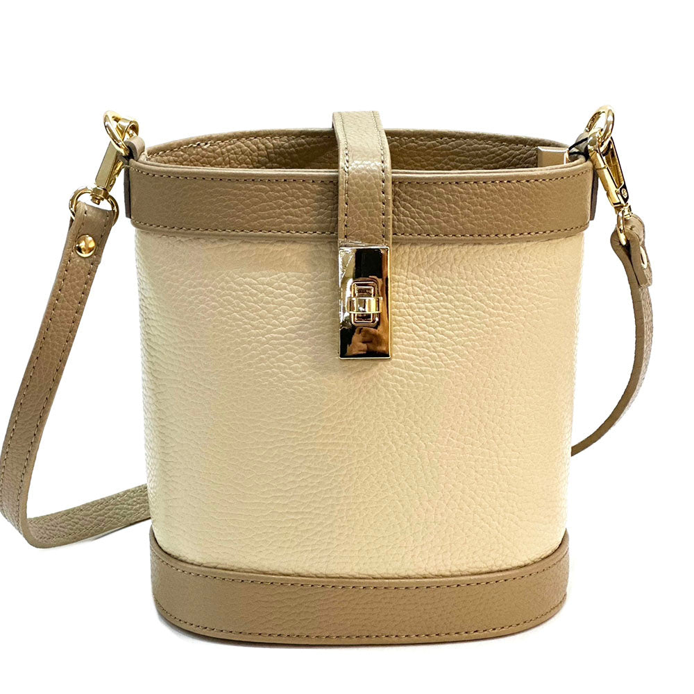 Juliette Cow Leather Bucket Bag - Made In Italy