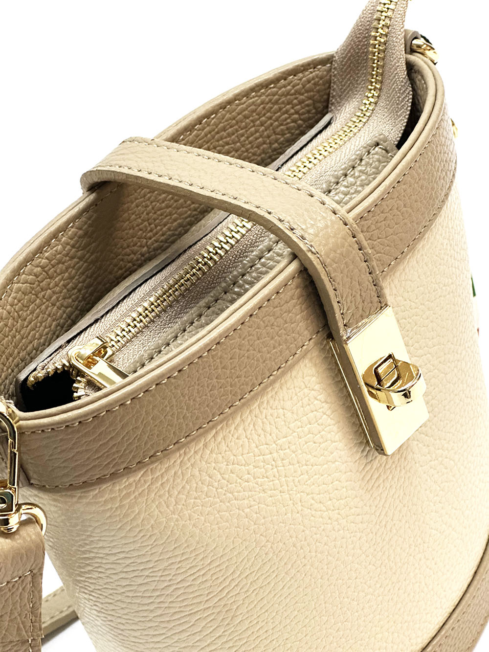 Juliette Cow Leather Bucket Bag - Made In Italy