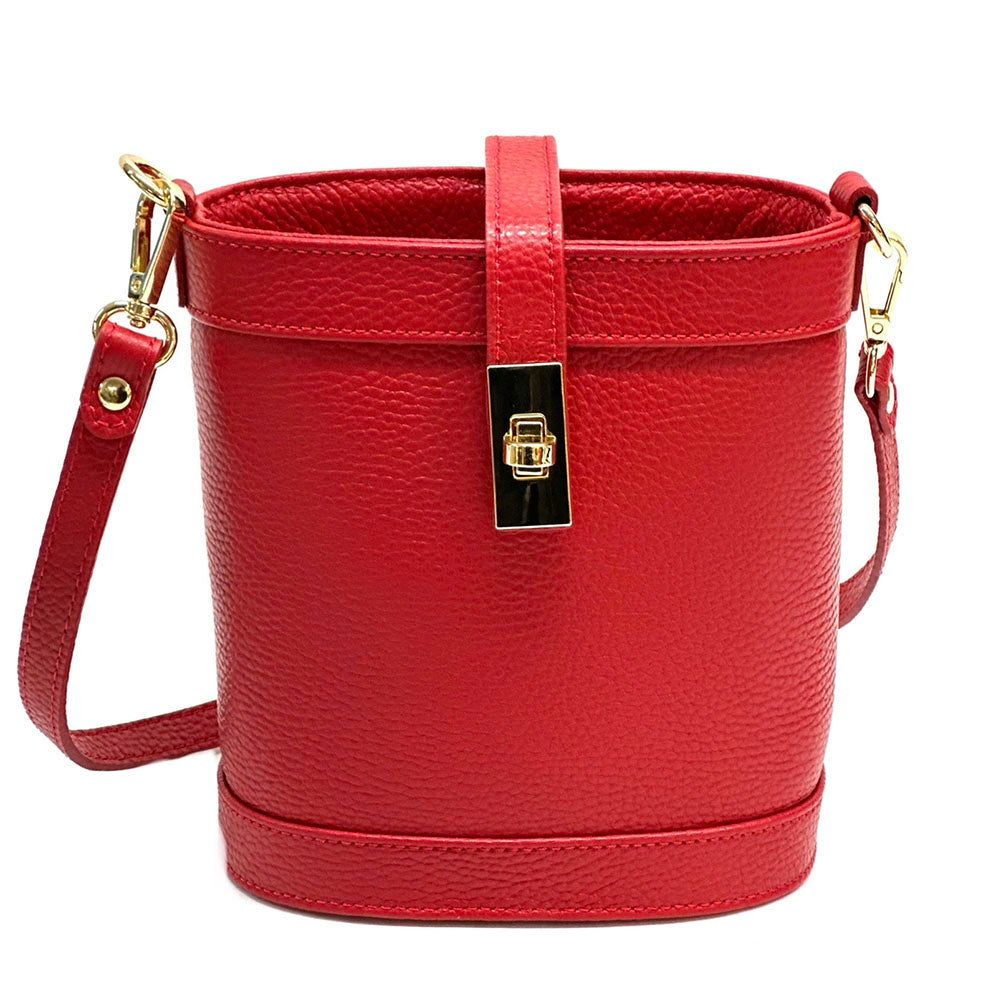 Juliette Cow Leather Bucket Bag - Made In Italy