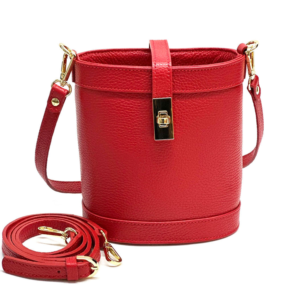 Juliette Cow Leather Bucket Bag - Made In Italy
