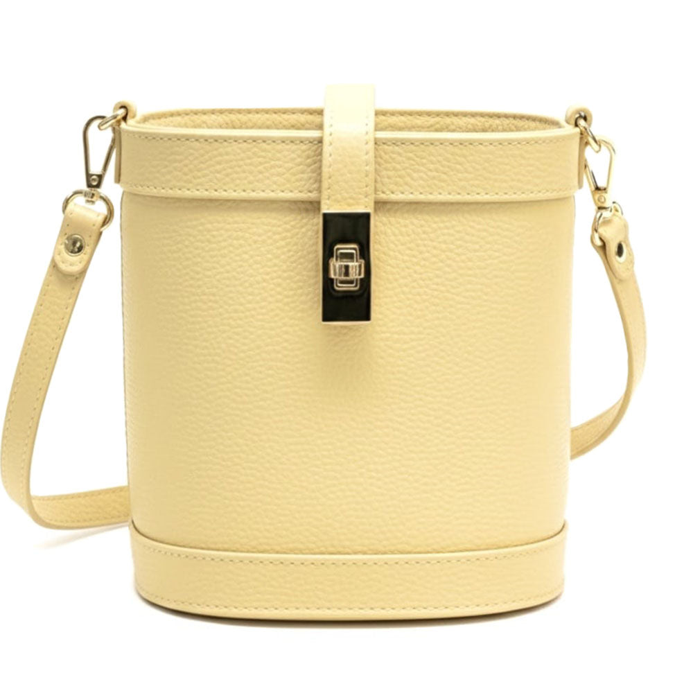 Juliette Cow Leather Bucket Bag - Made In Italy