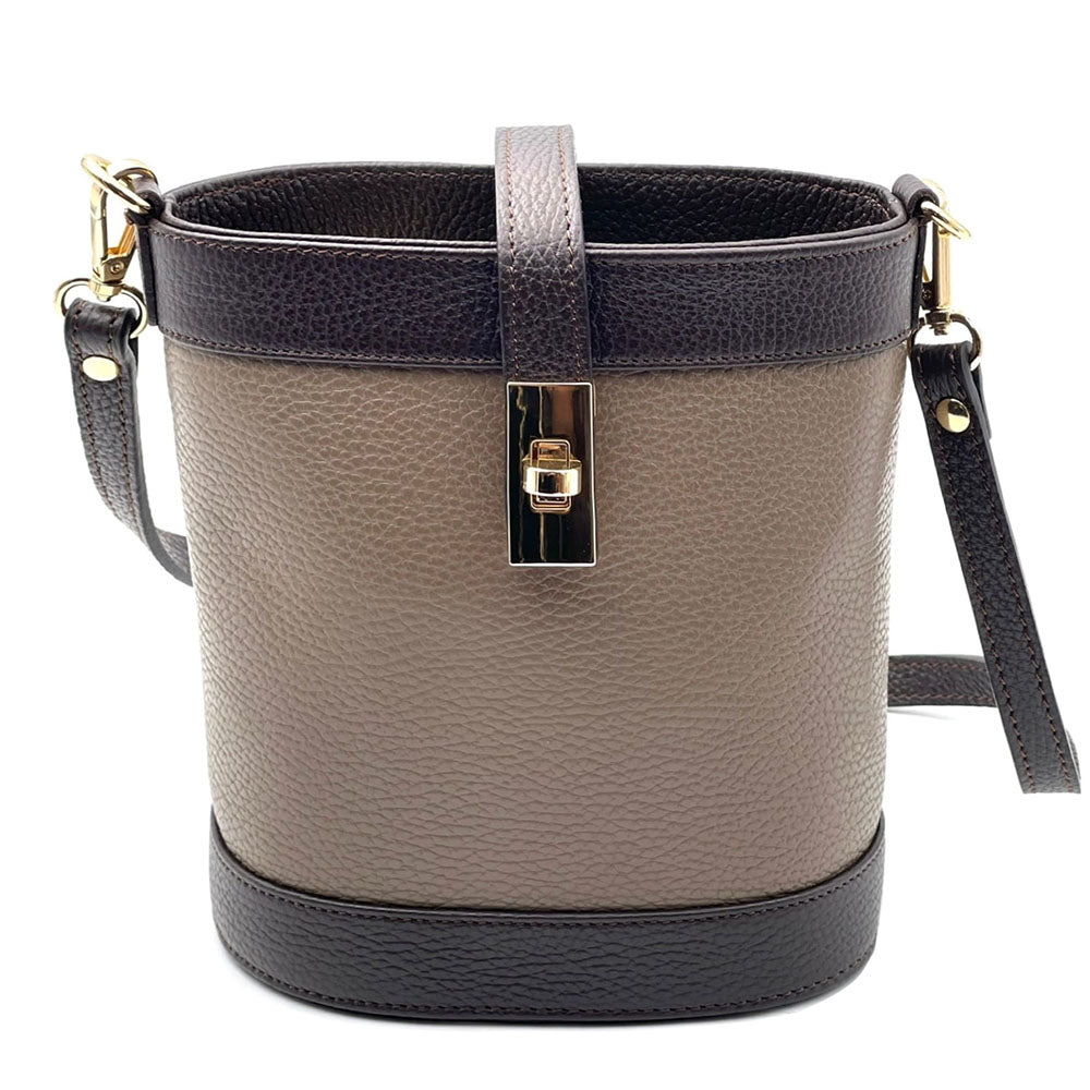 Juliette Cow Leather Bucket Bag - Made In Italy