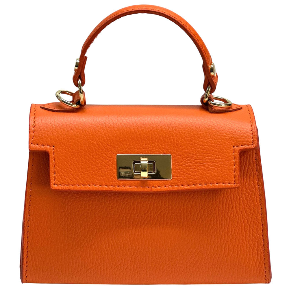 Sofia Structured Cow Leather Handbag - Made In Italy