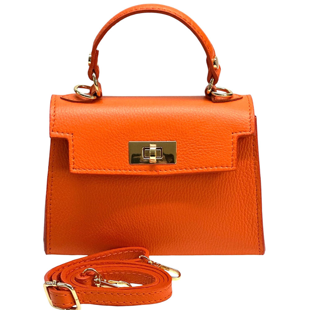 Sofia Structured Cow Leather Handbag - Made In Italy