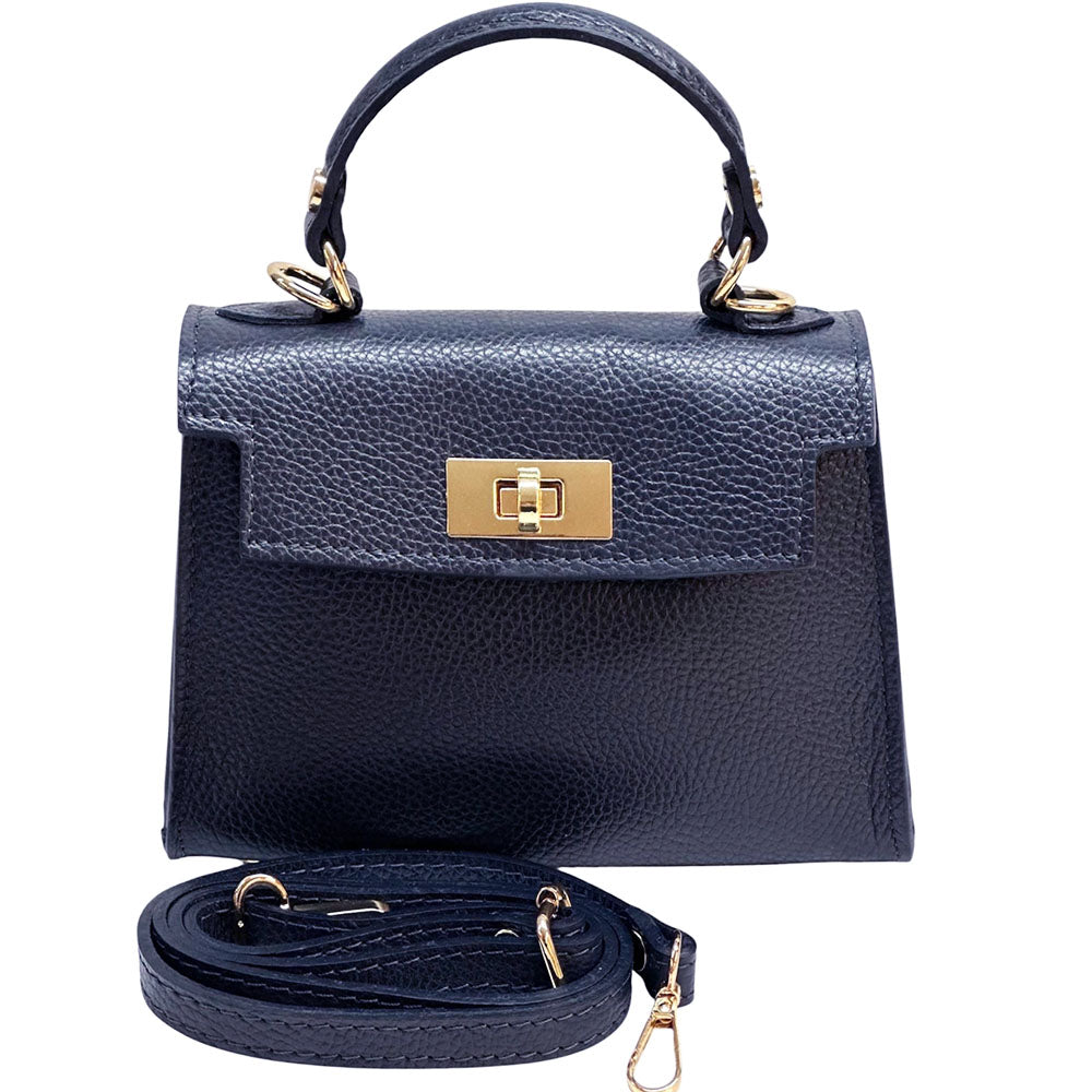 Sofia Structured Cow Leather Handbag - Made In Italy