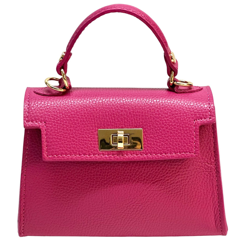 Sofia Structured Cow Leather Handbag - Made In Italy