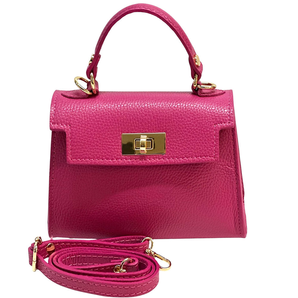 Sofia Structured Cow Leather Handbag - Made In Italy