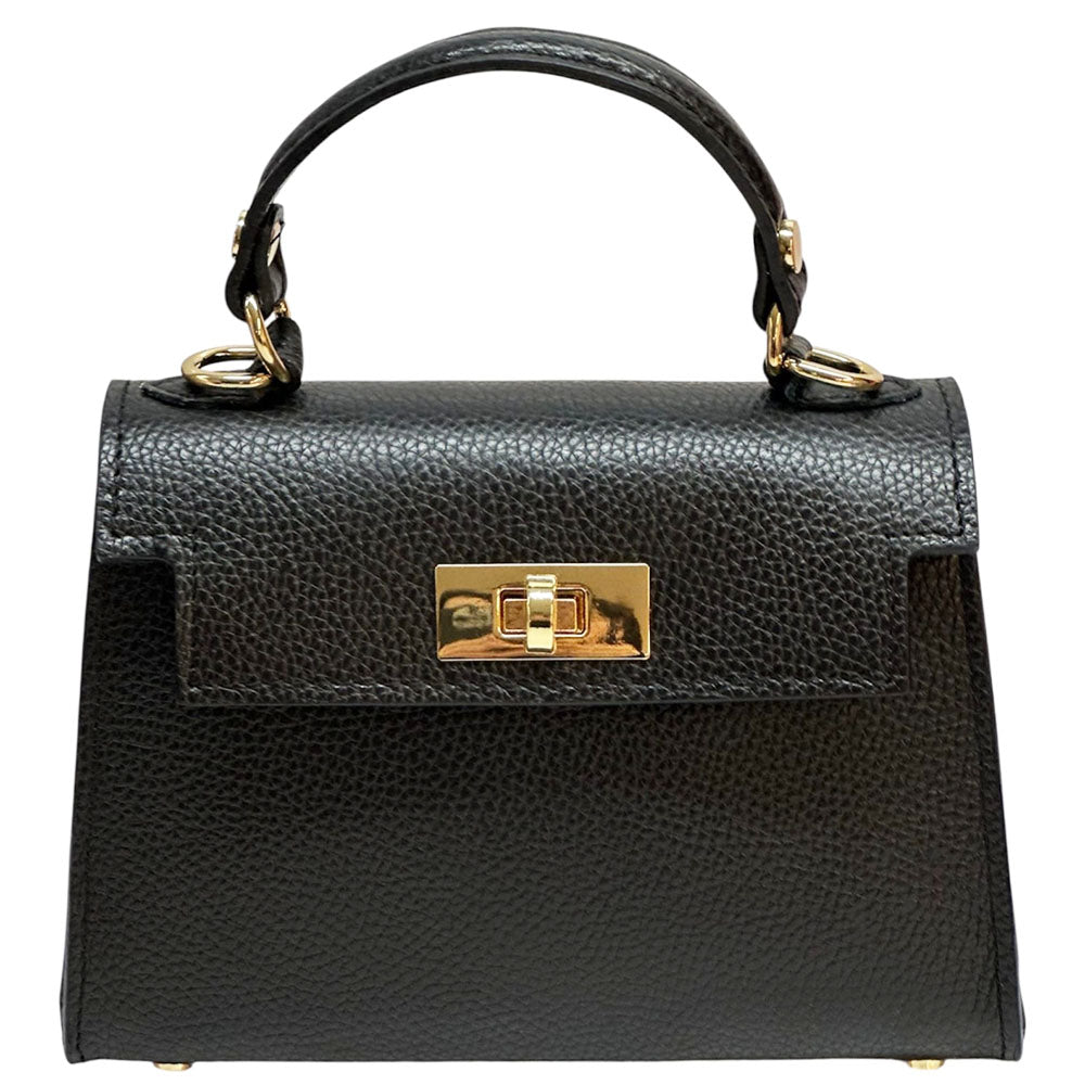 Sofia Structured Cow Leather Handbag - Made In Italy