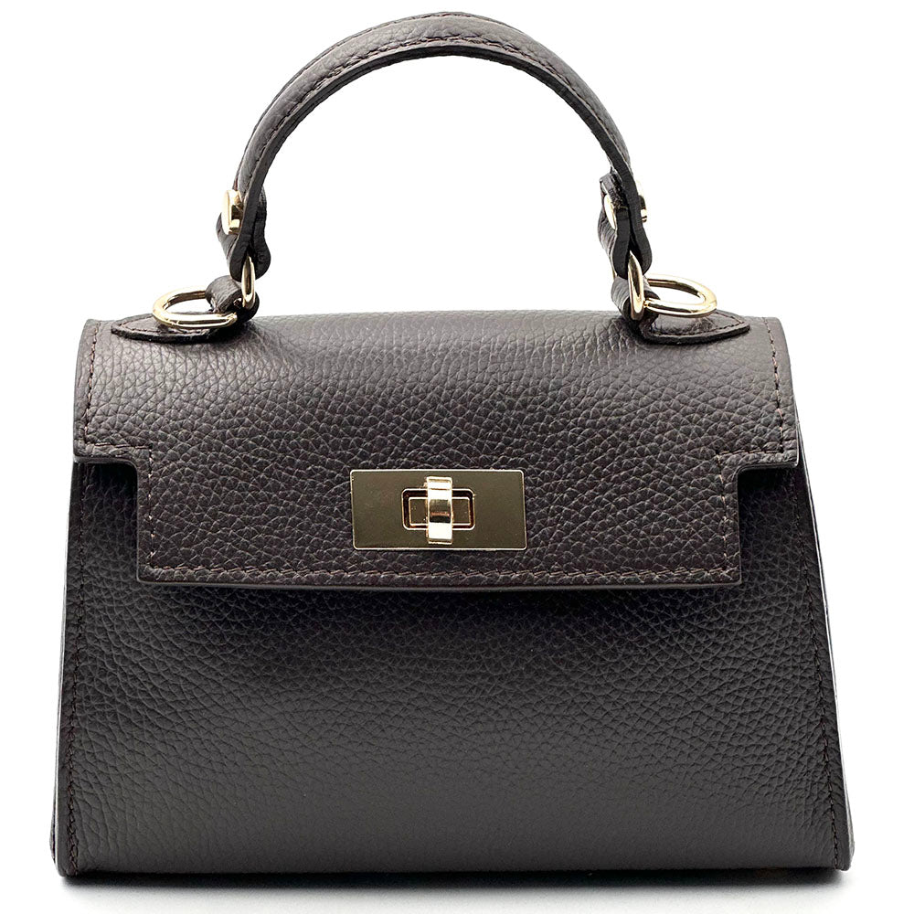 Sofia Structured Cow Leather Handbag - Made In Italy