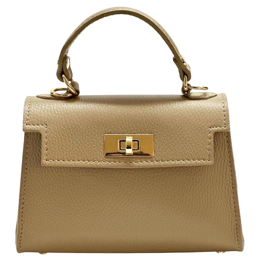 Sofia Structured Cow Leather Handbag - Made In Italy
