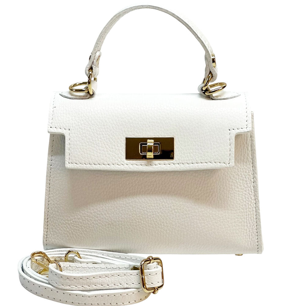 Sofia Structured Cow Leather Handbag - Made In Italy