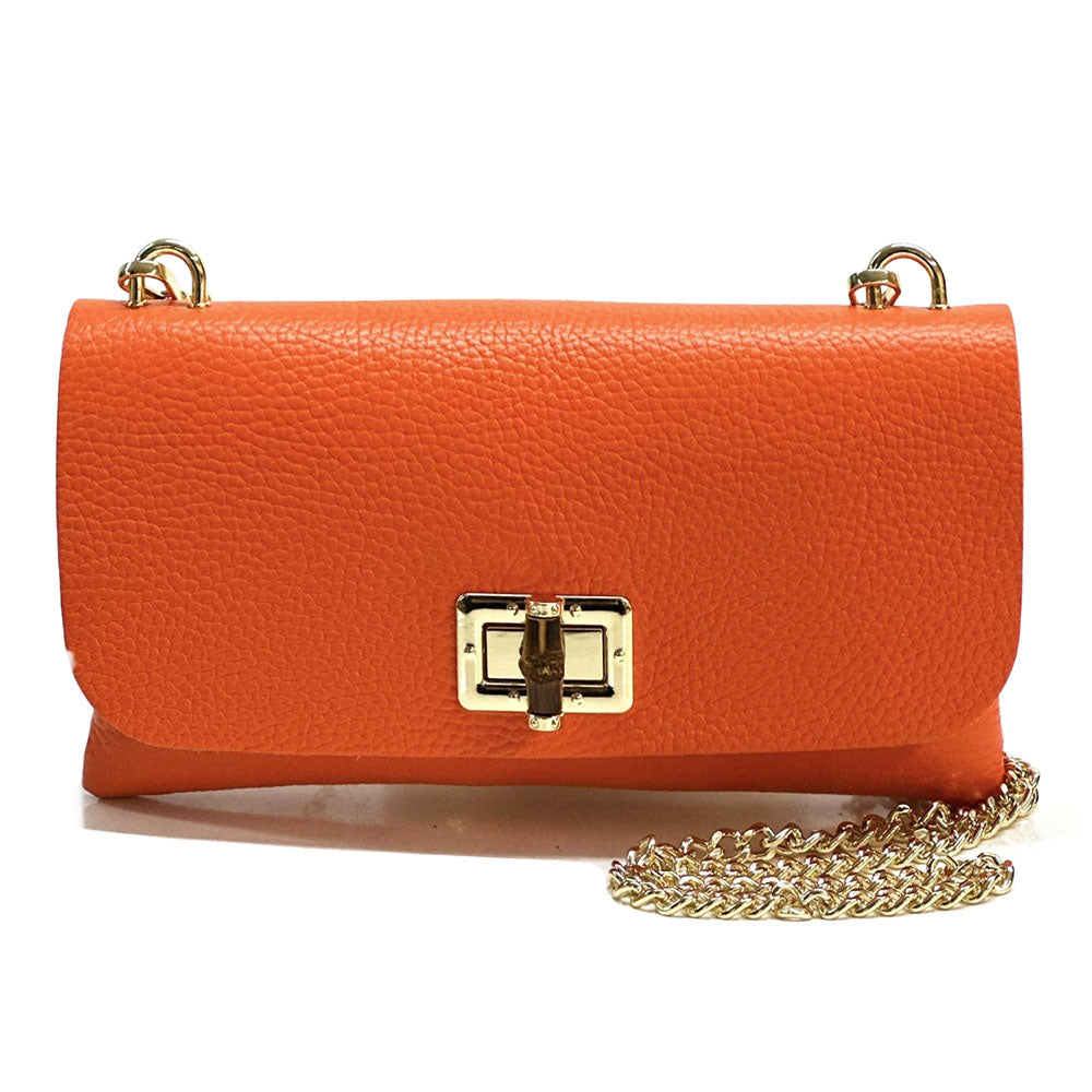 Rebecca Cow Leather Chain Shoulder Bag - Made In Italy
