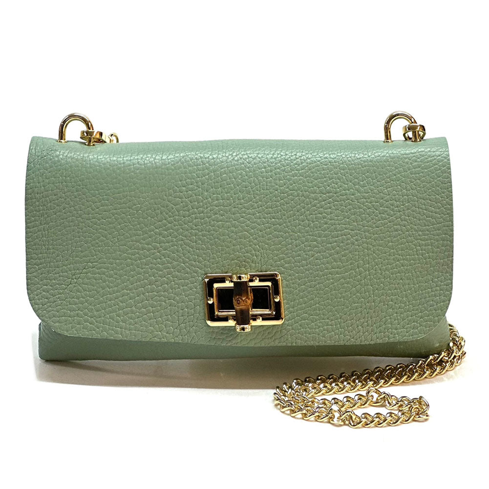 Rebecca Cow Leather Chain Shoulder Bag - Made In Italy