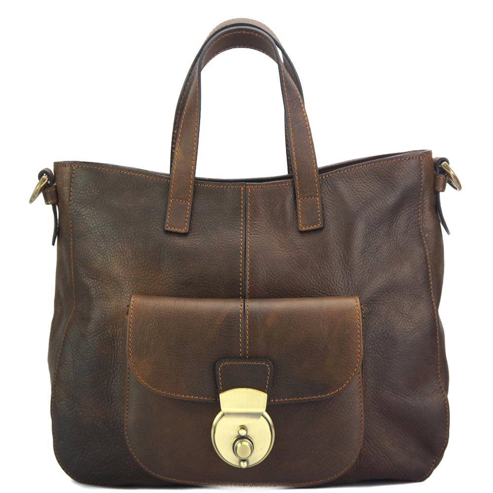 Duomo leather shoulder bag - Made In Italy