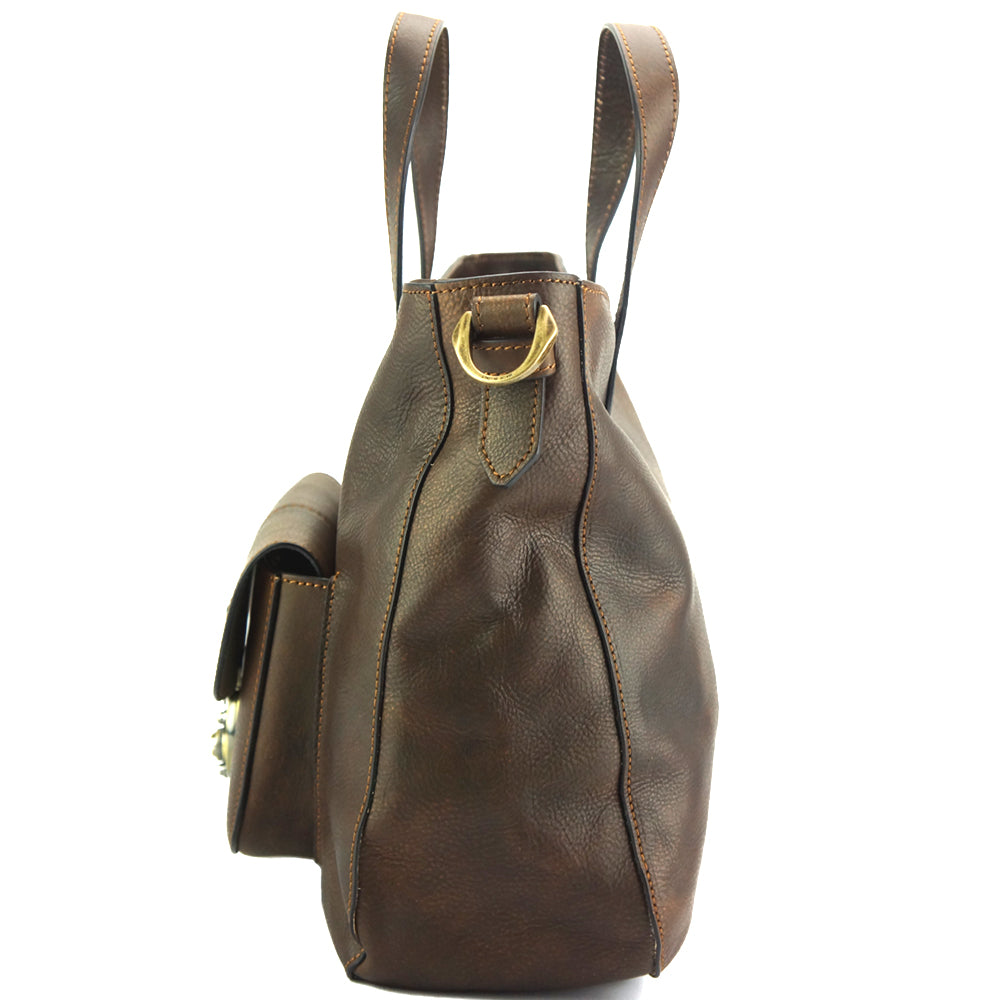 Duomo leather shoulder bag - Made In Italy