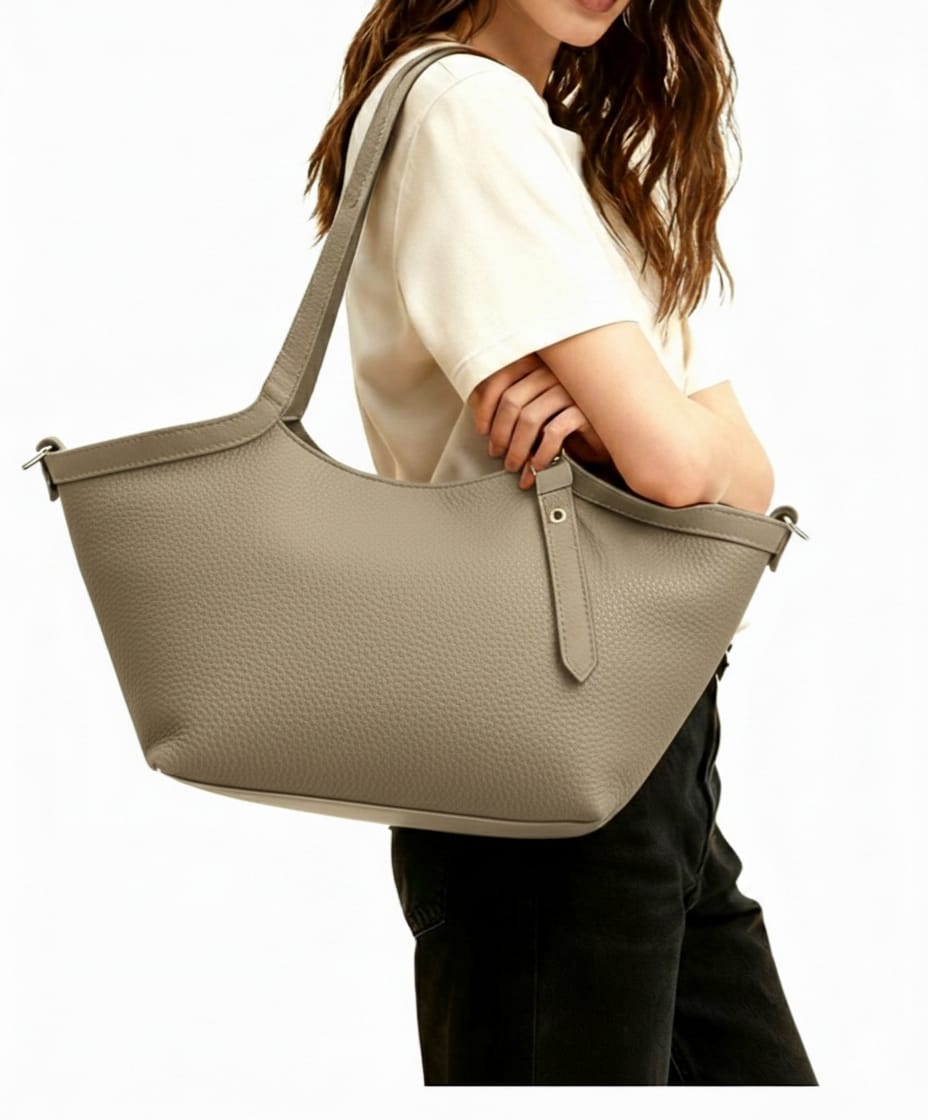 Samantha Italian Cow Leather Shoulder Bag - Made In Italy