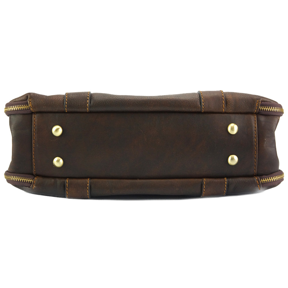 Iéna Shoulder tote in natural cowhide trim - Made In Italy