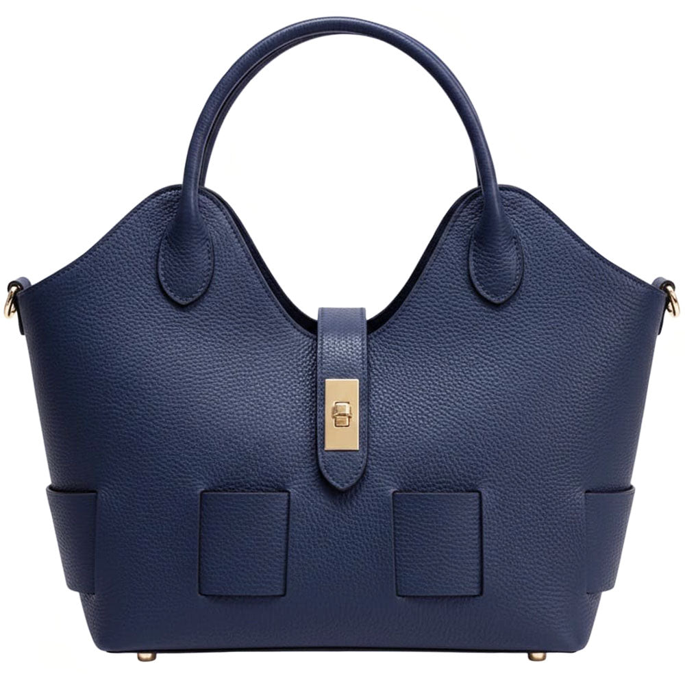 Lunetta Italian Cow Leather Tote Bag - Made In Italy