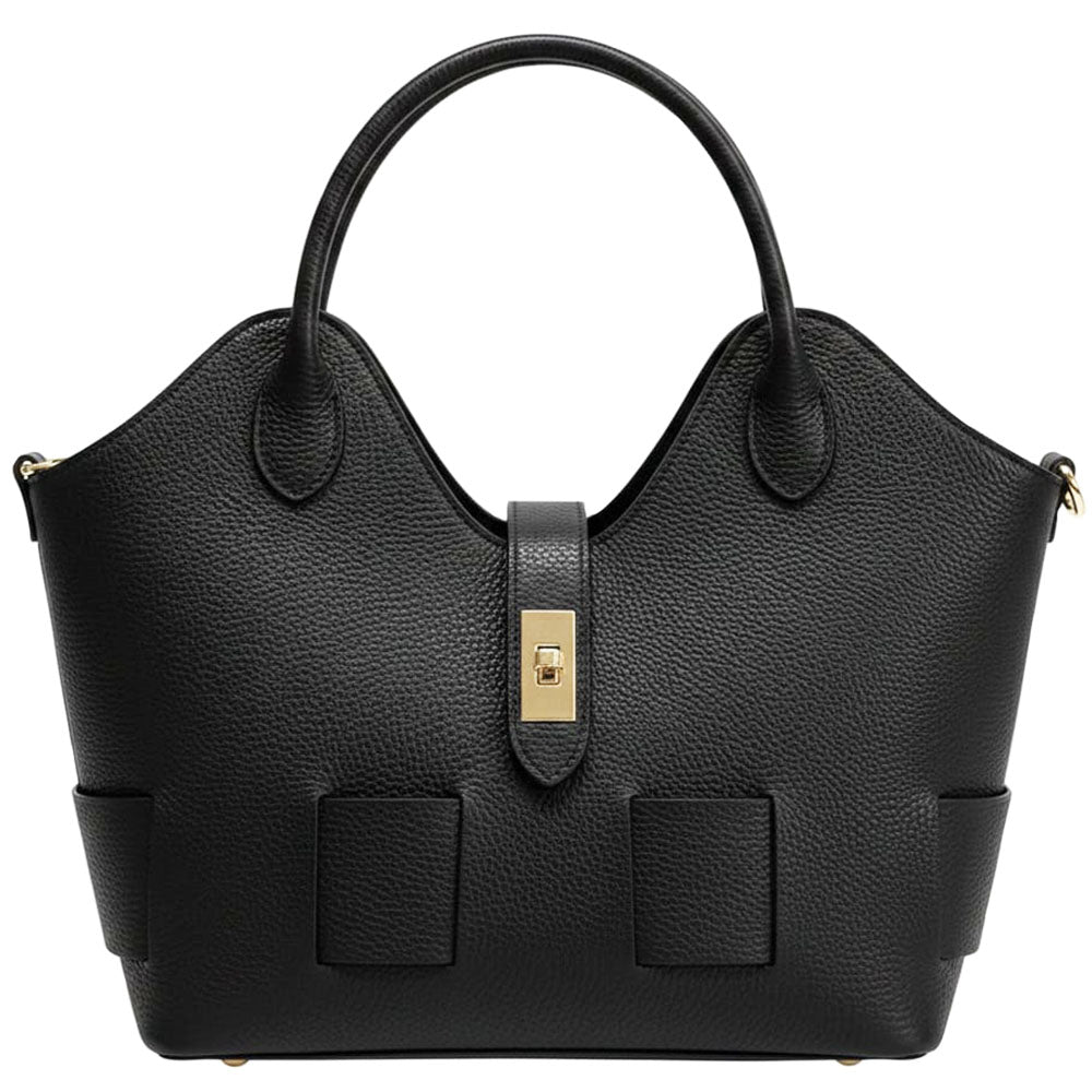 Lunetta Italian Cow Leather Tote Bag - Made In Italy
