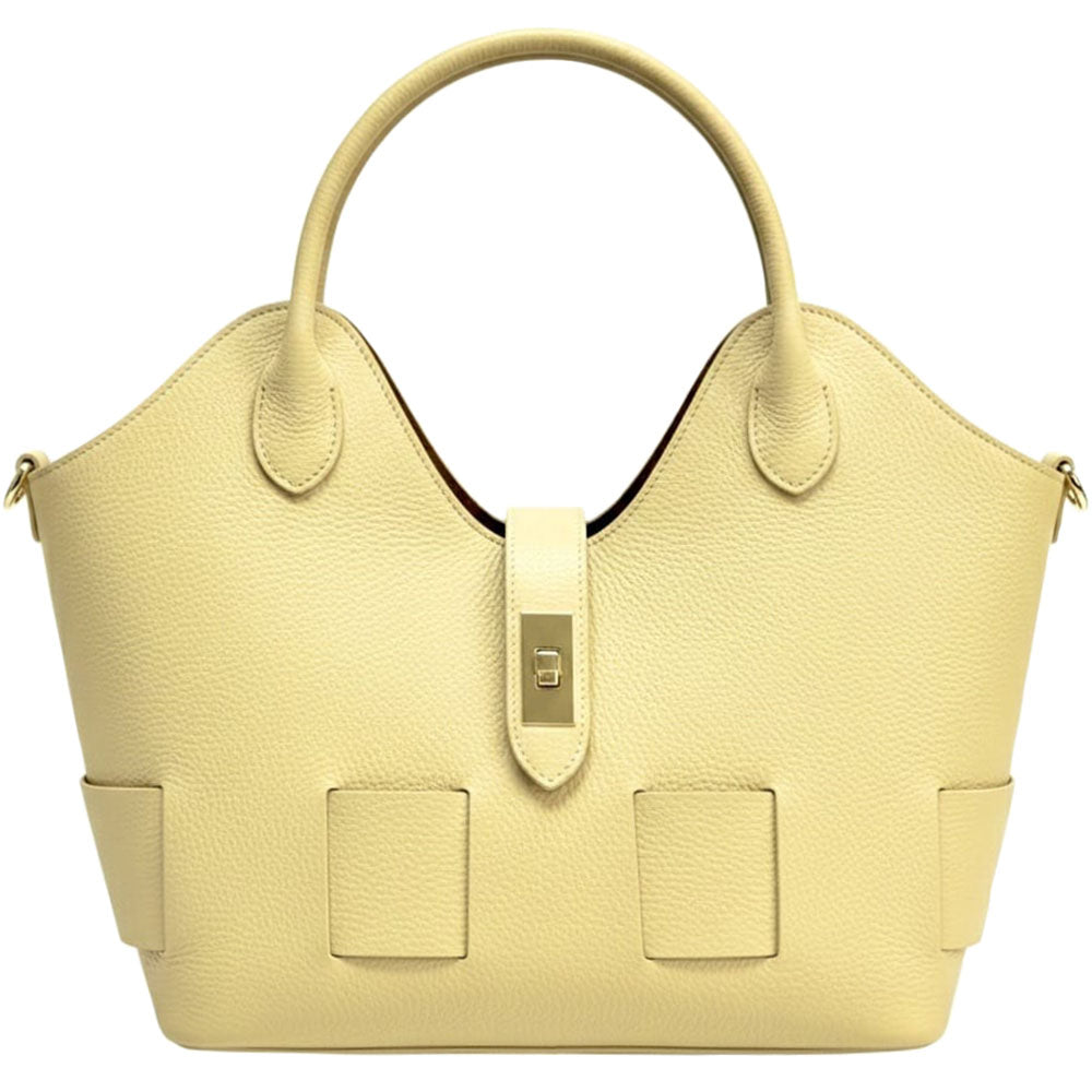 Lunetta Italian Cow Leather Tote Bag - Made In Italy
