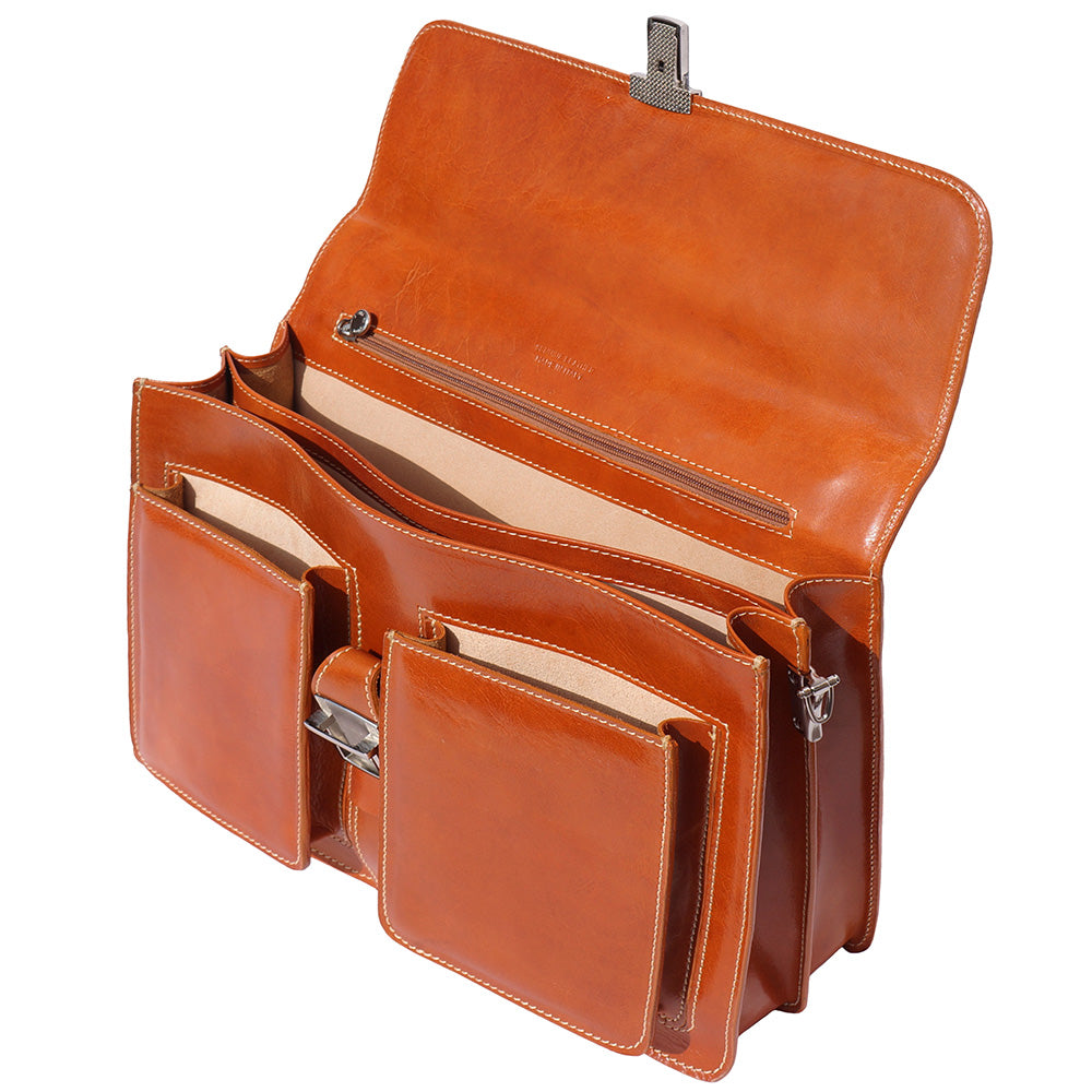 Magnate Leather Briefcase - Made In Italy