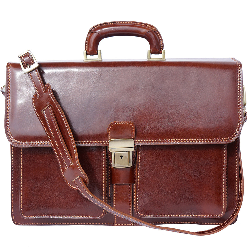 Magnate Leather Briefcase - Made In Italy