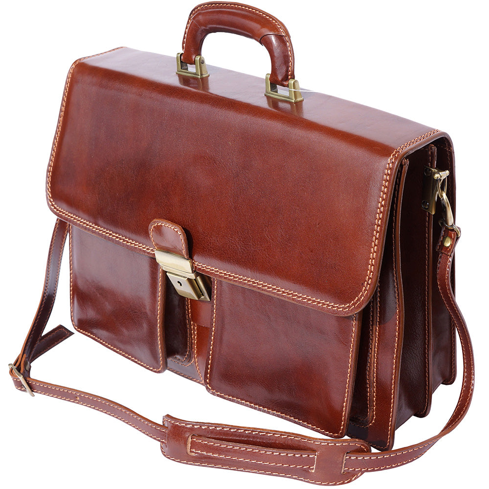 Magnate Leather Briefcase - Made In Italy