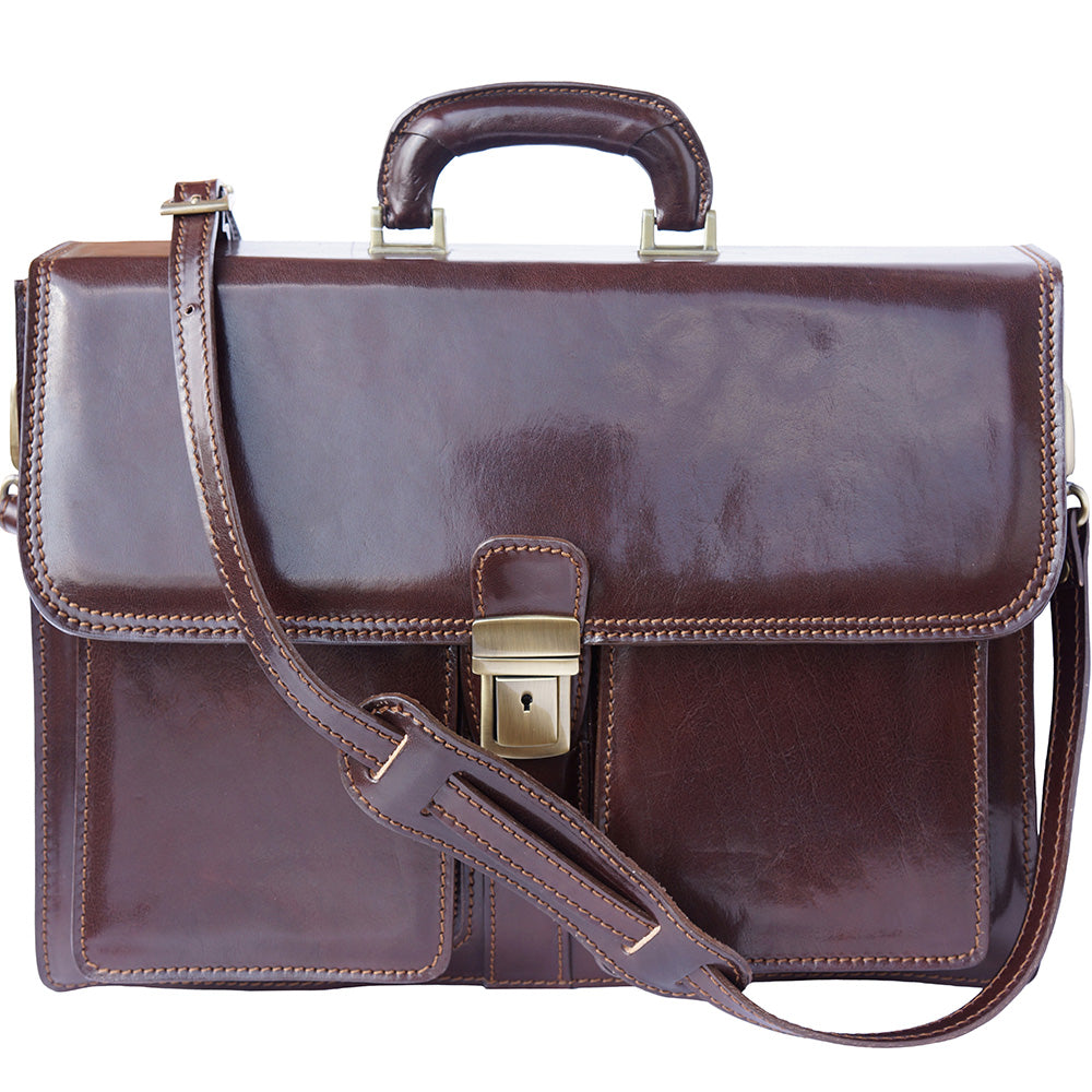 Magnate Leather Briefcase - Made In Italy