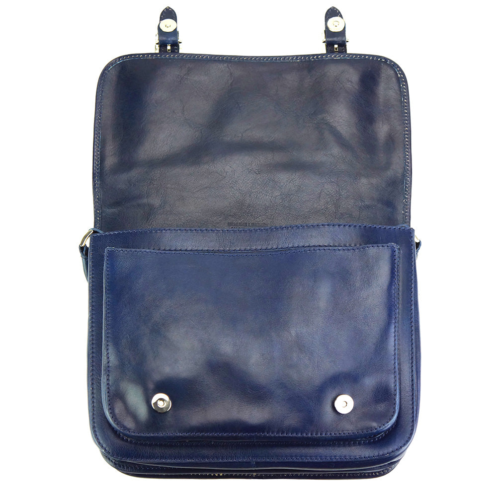 Palmira Leather Messenger Bag - Made In Italy