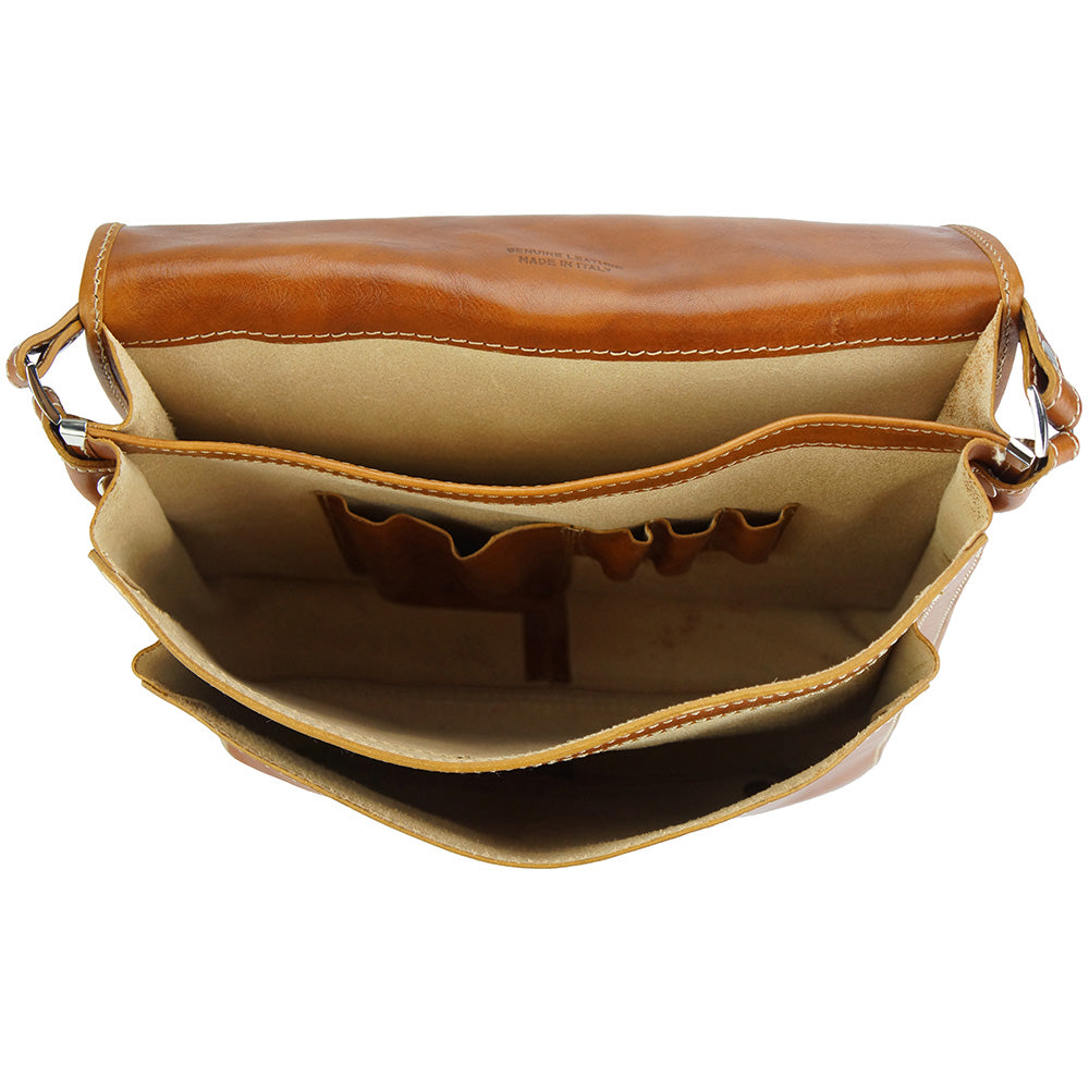 Palmira Leather Messenger Bag - Made In Italy