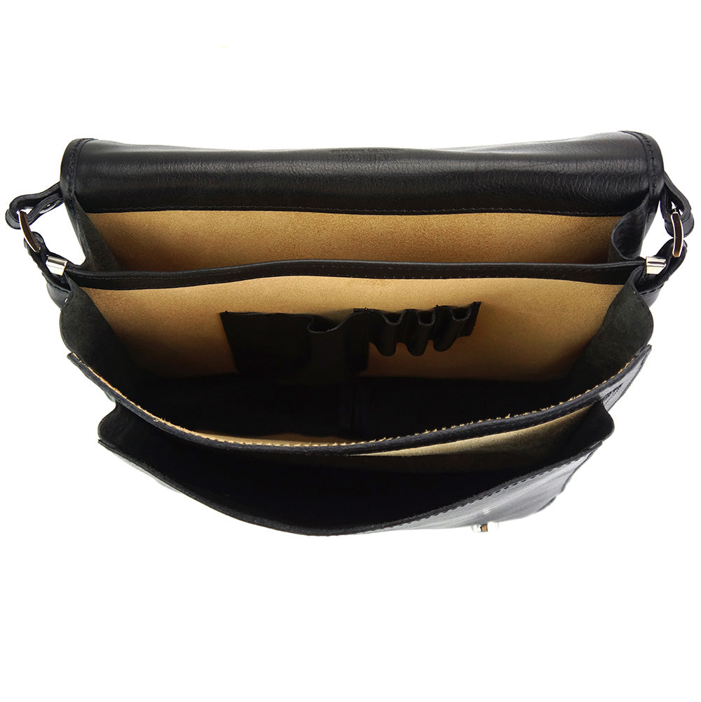 Palmira Leather Messenger Bag - Made In Italy