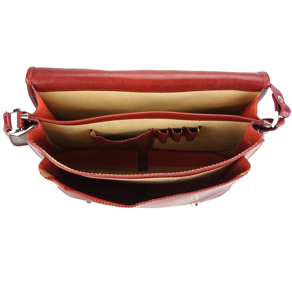 Palmira Leather Messenger Bag - Made In Italy