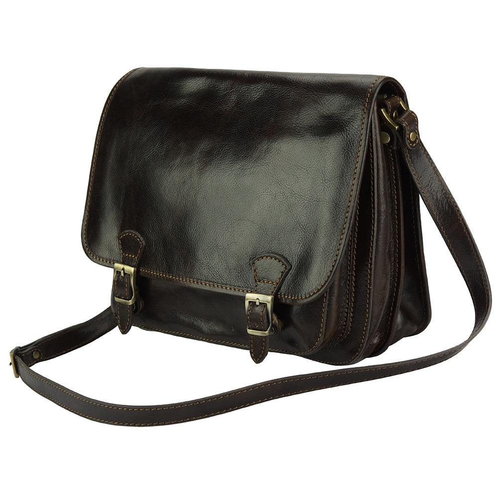 Palmira Leather Messenger Bag - Made In Italy