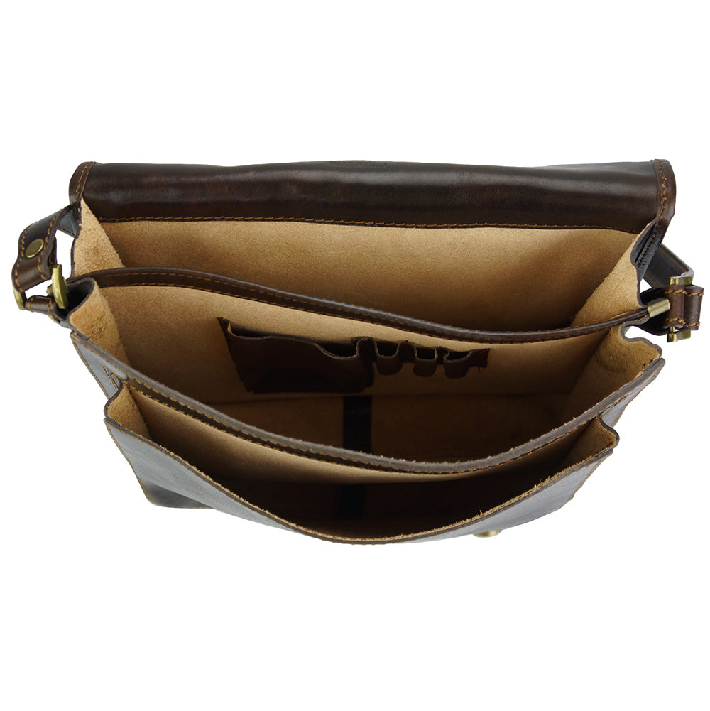 Palmira Leather Messenger Bag - Made In Italy