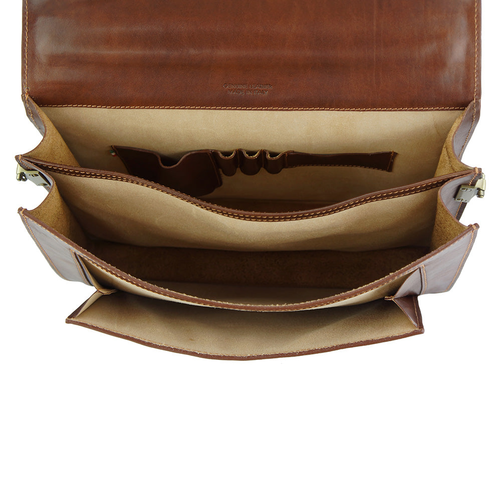 Sergio leather Mini briefcase - Made In Italy