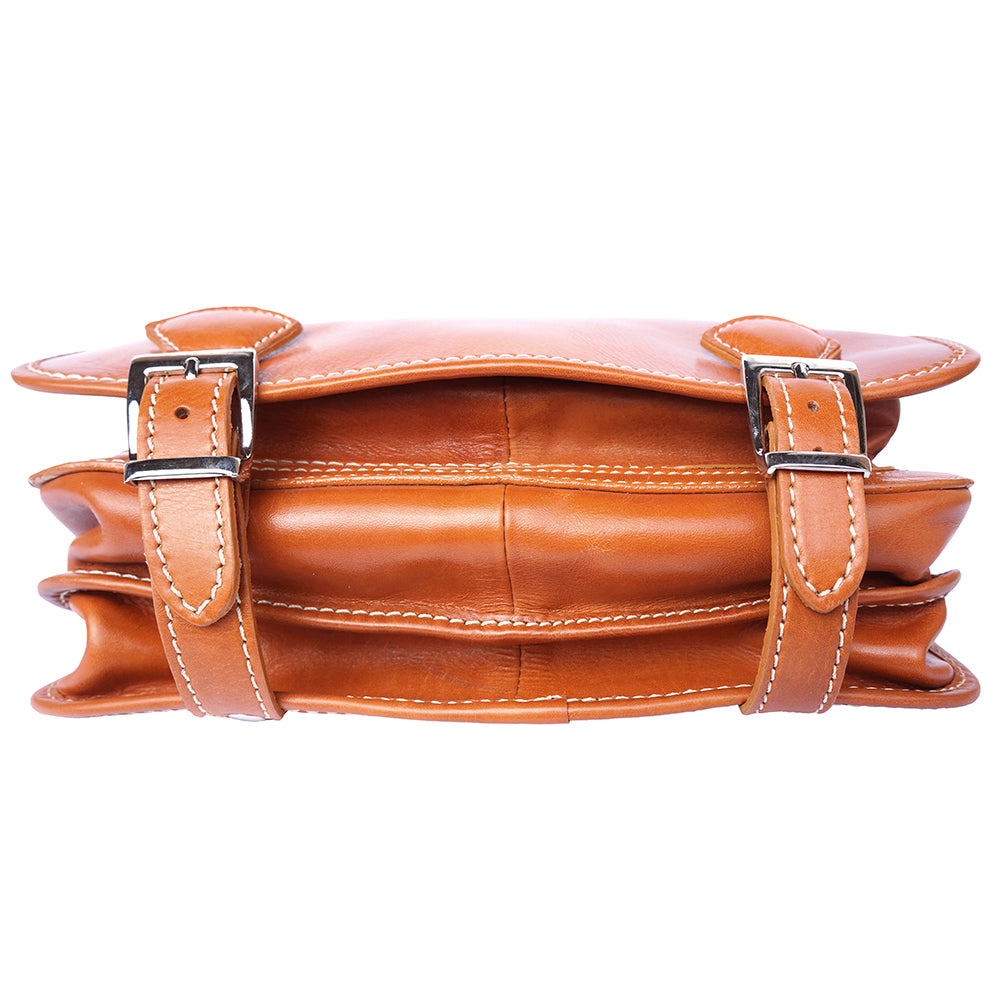 Leather briefcase with two compartments - Made In Italy