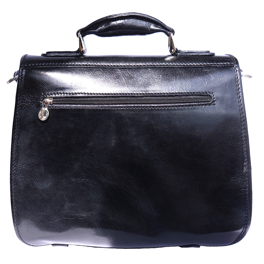 Leather briefcase with two compartments - Made In Italy