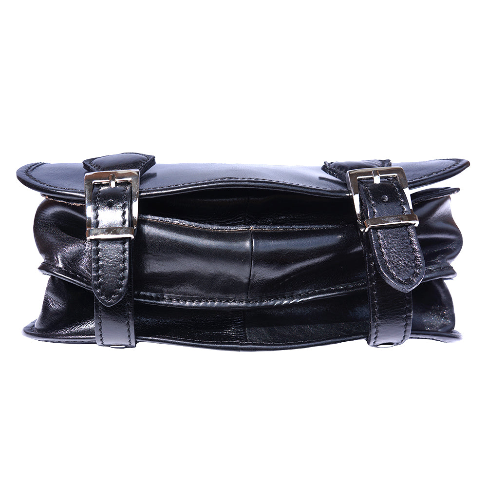 Leather briefcase with two compartments - Made In Italy