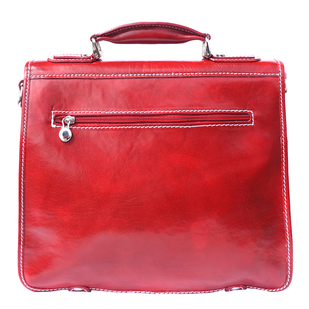 Leather briefcase with two compartments - Made In Italy
