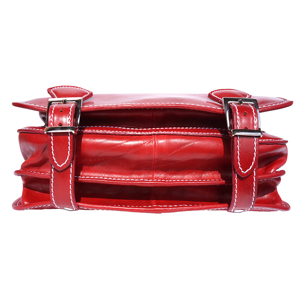 Leather briefcase with two compartments - Made In Italy