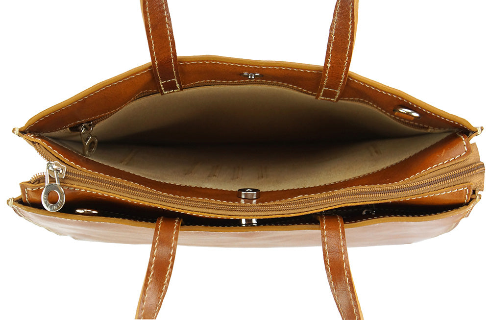 Ivano leather Tote bag - Made In Italy