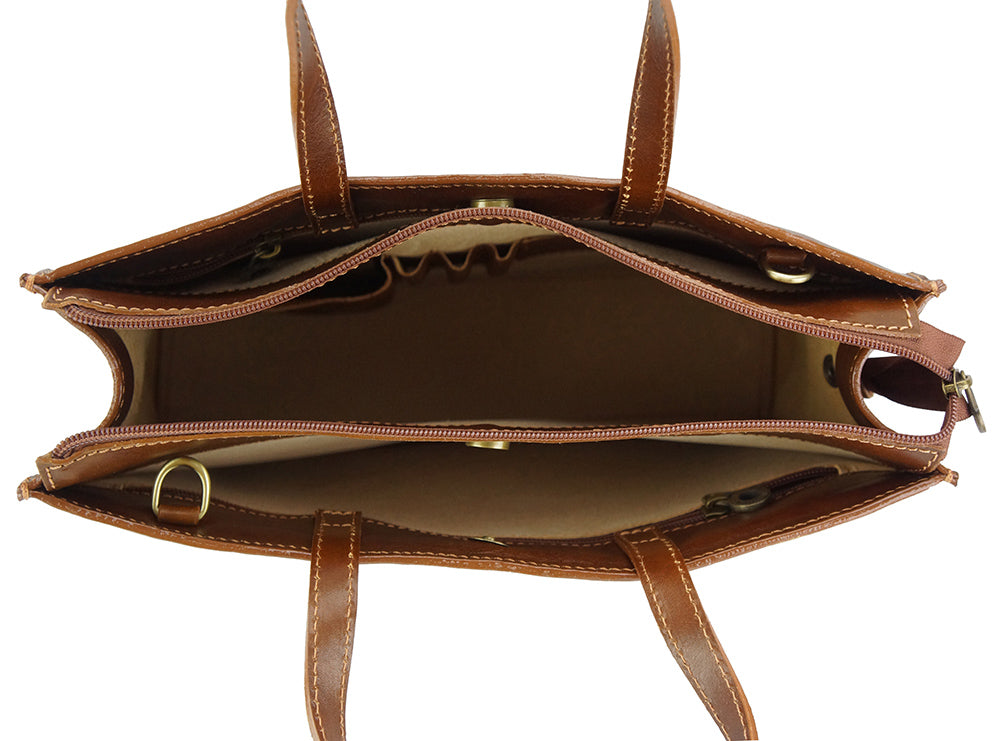 Ivano leather Tote bag - Made In Italy